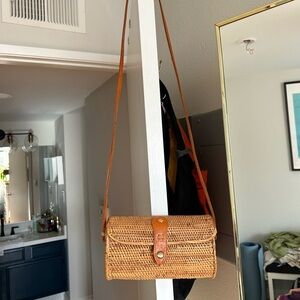 Straw Purse with Long Strap Crossbody